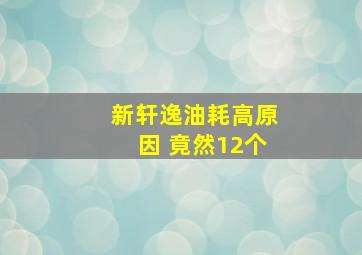 新轩逸油耗高原因 竟然12个